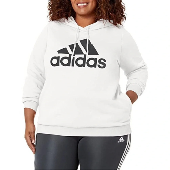 adidas Tops - Adidas women’s training aeroready white plus size hoodie
